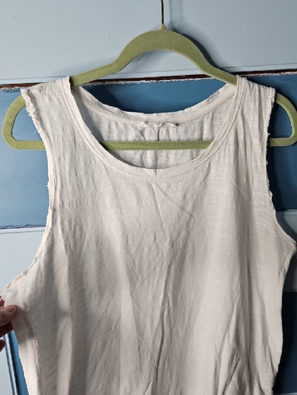 💕SALE Jane Delancey Women's White Cutout Sleeves Tank Top - Classic Crewneck Med - Picture 3 of 11